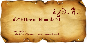Öhlbaum Nimród névjegykártya